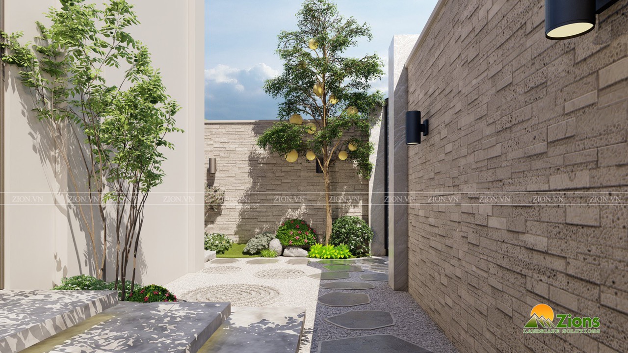 Thiết kế thi công sân vườn biệt thự vinhomes riverside